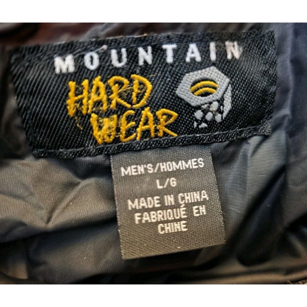 Mountain Hardware Puffer Goose Down Jacket Mens Large Dark Red Gray